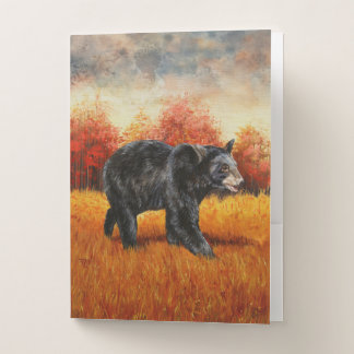 Black Bear in Autumn Forest Pocket Folder