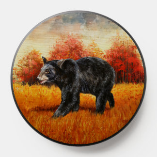 Black Bear in Autumn Forest PopSocket