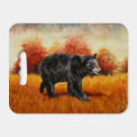 Black Bear in Autumn Forest Seat Cushion