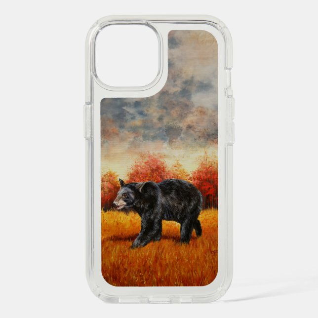Black Bear in Autumn Forest Speck iPhone Case (Front)