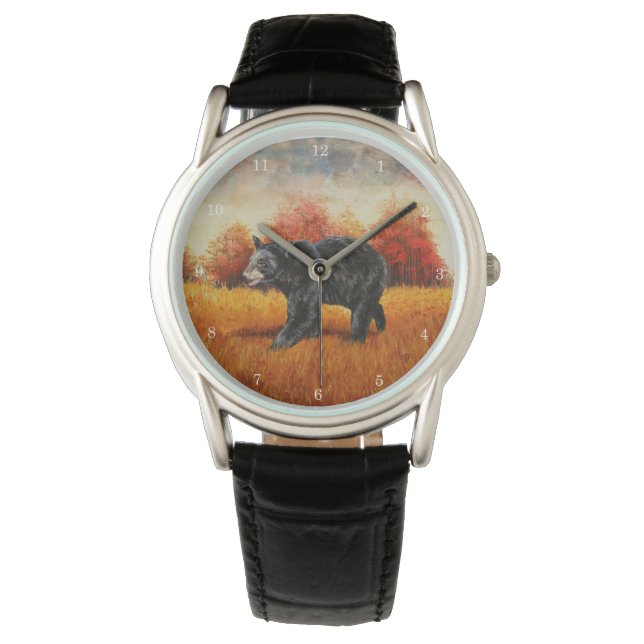 Black Bear in Autumn Forest Watch (Front)