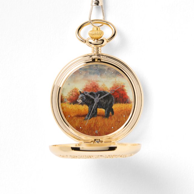 Black Bear in Autumn Forest Watch (Front)