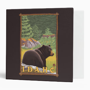 Black Bear in Forest - Idaho 3 Ring Binder