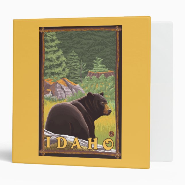 Black Bear in Forest - Idaho Binder (Front/Inside)