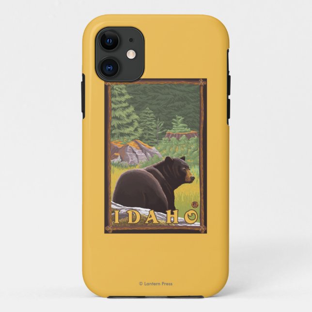 Black Bear in Forest - Idaho Case-Mate iPhone Case (Back)