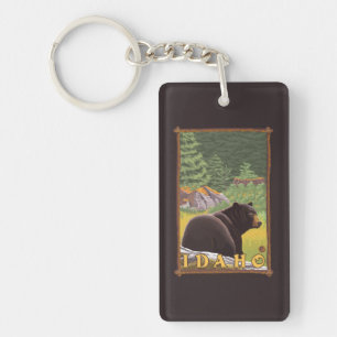 Black Bear in Forest - Idaho Keychain