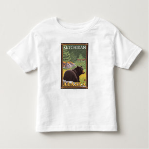 Black Bear in Forest - Ketchikan, Alaska Toddler T-shirt