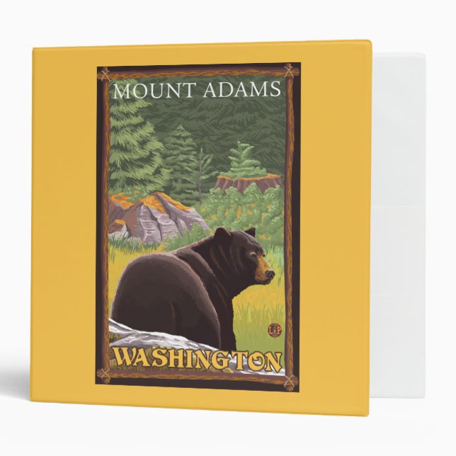 Black Bear in Forest - Mount Adams, Washington Binder (Front/Inside)