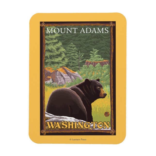Black Bear in Forest - Mount Adams, Washington Magnet (Vertical)