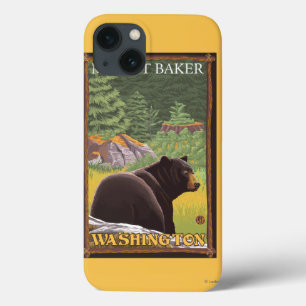 Black Bear in Forest - Mount Baker, Washington iPhone 13 Case