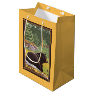 Black Bear in Forest - North Cascades, Washingto Medium Gift Bag