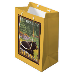 Black Bear in Forest - Petersburg, Alaska Medium Gift Bag