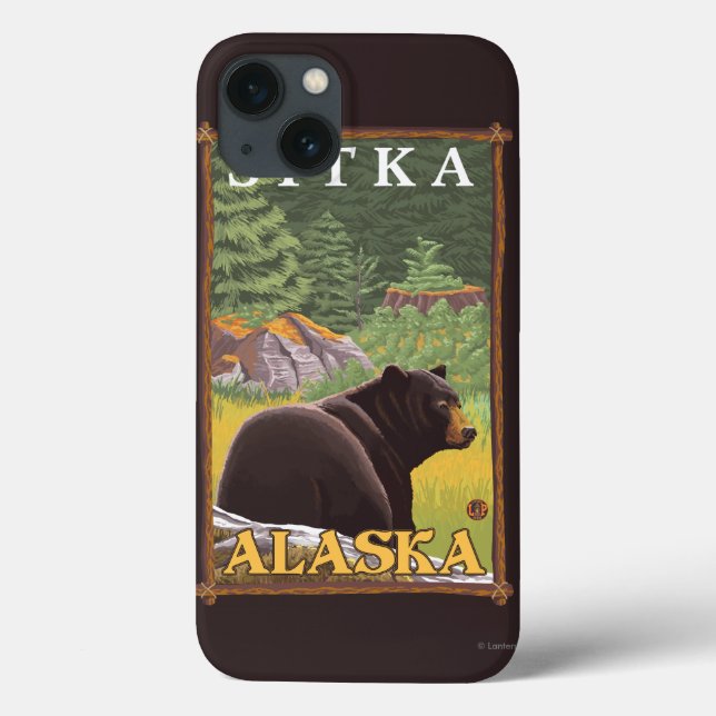 Black Bear in Forest - Sitka, Alaska Case-Mate iPhone Case (Back)
