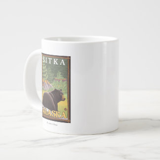 Black Bear in Forest - Sitka, Alaska Giant Coffee Mug