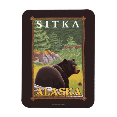 Black Bear In Forest - Sitka, Alaska Magnet