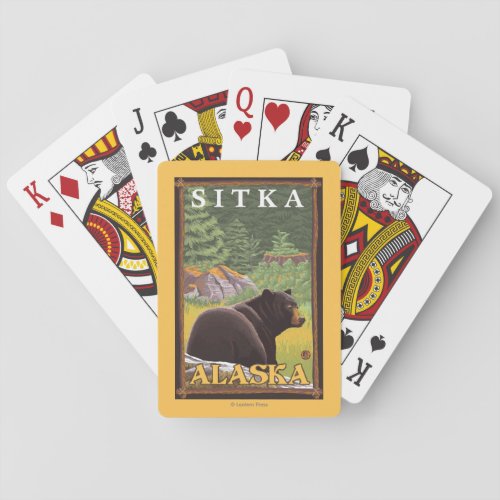 Black Bear in Forest _ Sitka Alaska Poker Cards
