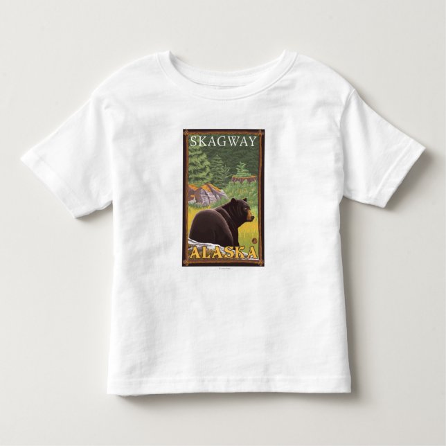 Black Bear in Forest - Skagway, Alaska Toddler T-shirt (Front)