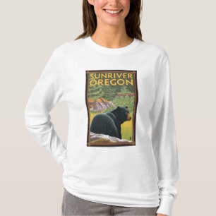 Black Bear in Forest - Sun River, Oregon T-Shirt