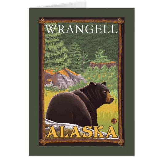 Black Bear in Forest - Wrangell, Alaska Cards (Front)