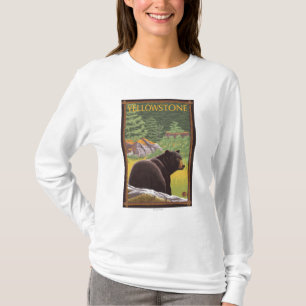 Black Bear in Forest - Yellowstone National Park T-Shirt