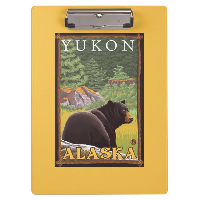 Black Bear in Forest - Yukon, Alaska Clipboard (Front)