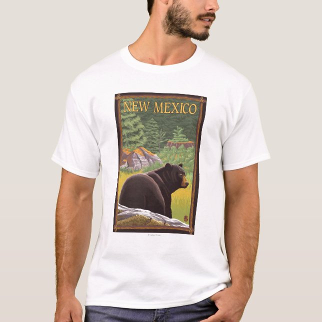 Black Bear in ForestNew Mexico T-Shirt (Front)