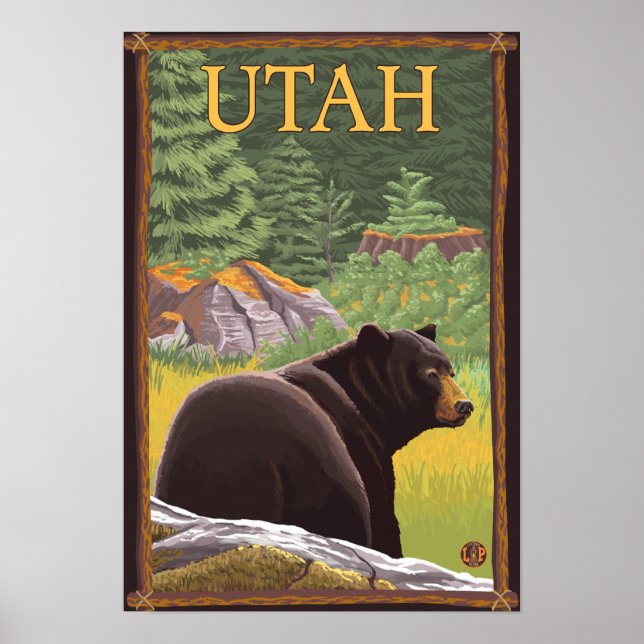 Black Bear in ForestUtah Poster (Front)