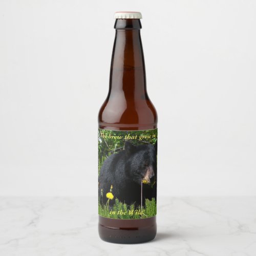 Black Bear in the Wild Beer Bottle Label