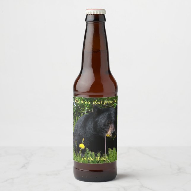 Black Bear in the Wild Beer Bottle Label (Front)