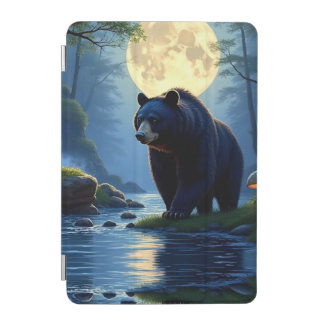 Black Bear in the woods at waters edge iPad Mini Cover