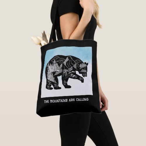 Black Bear Landscape Personalized Tote Bag