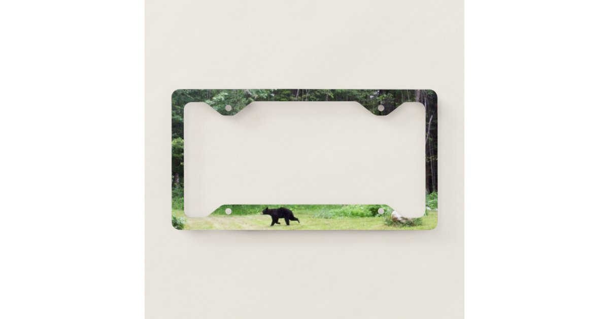 Black Bear License Plate Frame Zazzle