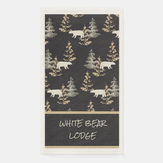 Black Bear Lodge Cabin Country Wild Paper Guest Towels (Front)