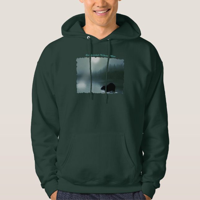 BLACK BEAR & MOONLIGHT Winter Hoodie (Front)