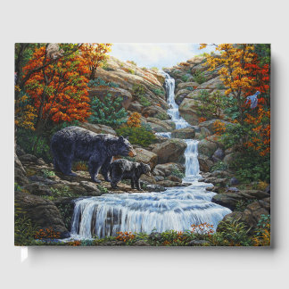 Black Bear Mother & Cub Waterfall Guest Book