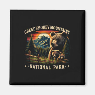 Black Bear Mother Great Smokey Mountains National  Magnet