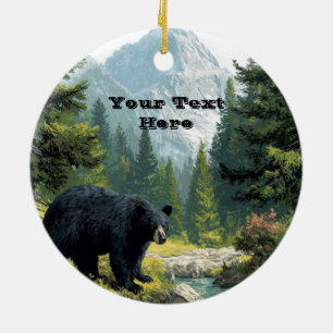 Black Bear Nature Ceramic Ornament