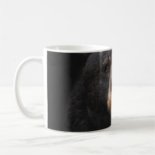 BLACK BEAR ON BROWN WOODEN TREE BRANCH COFFEE MUG