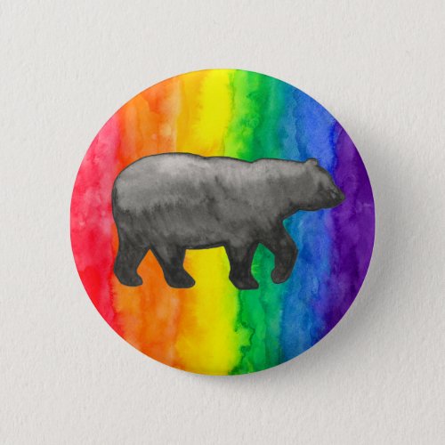 Black Bear on Rainbow Wash Buttons