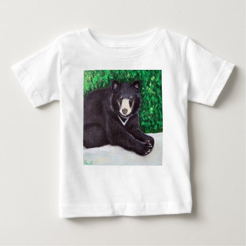 Black Bear Painting Baby T_Shirt