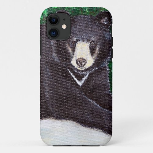 Black Bear Painting iPhone 11 Case