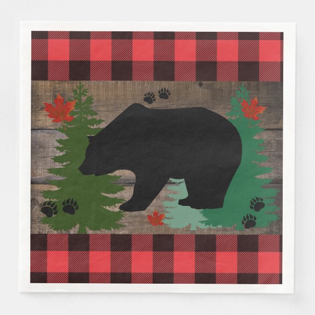 Black Bear Paper Dinner Napkins (Front)