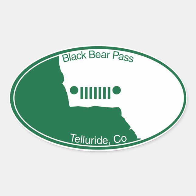 Black Bear Pass - Telluride, Co. Oval Sticker (Front)