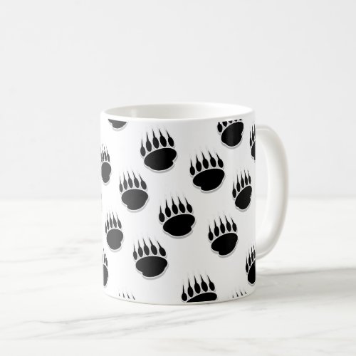 Black Bear Paw Pattern Coffee Mug