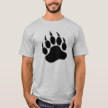 Black Bear Paw Print Front And Back T-shirt at Zazzle