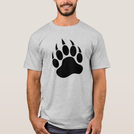 Black Bear Paw Print Front And Back T-shirt