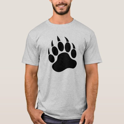 Black bear Paw print front and back T_Shirt