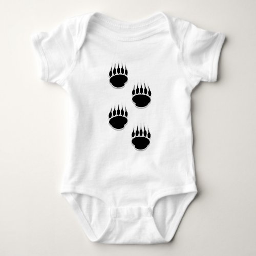 Black Bear Paw Prints Baby Bodysuit