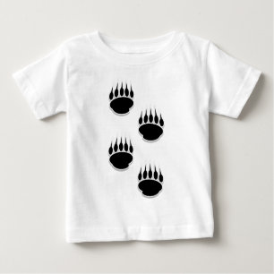 Black Bear Paw Prints Baby T-Shirt