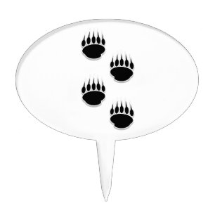 Black Bear Paw Prints Cake Topper